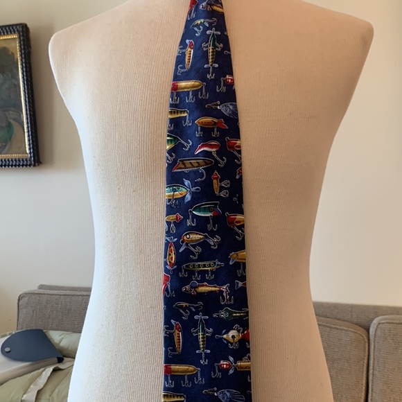 FISHING LURES NECKTIE VINTAGE 90’s - Picture 6 of 12